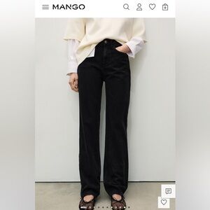 Mango Black High Rise Jeans